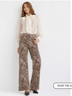 LOFT Leopard-Print wide leg Jeans